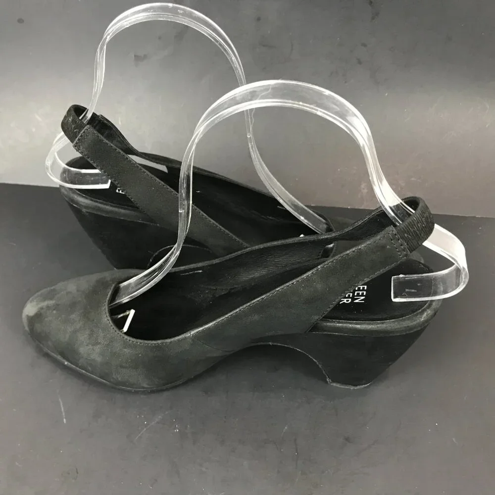 Eileen Fisher Black Nubuck leather 3.25